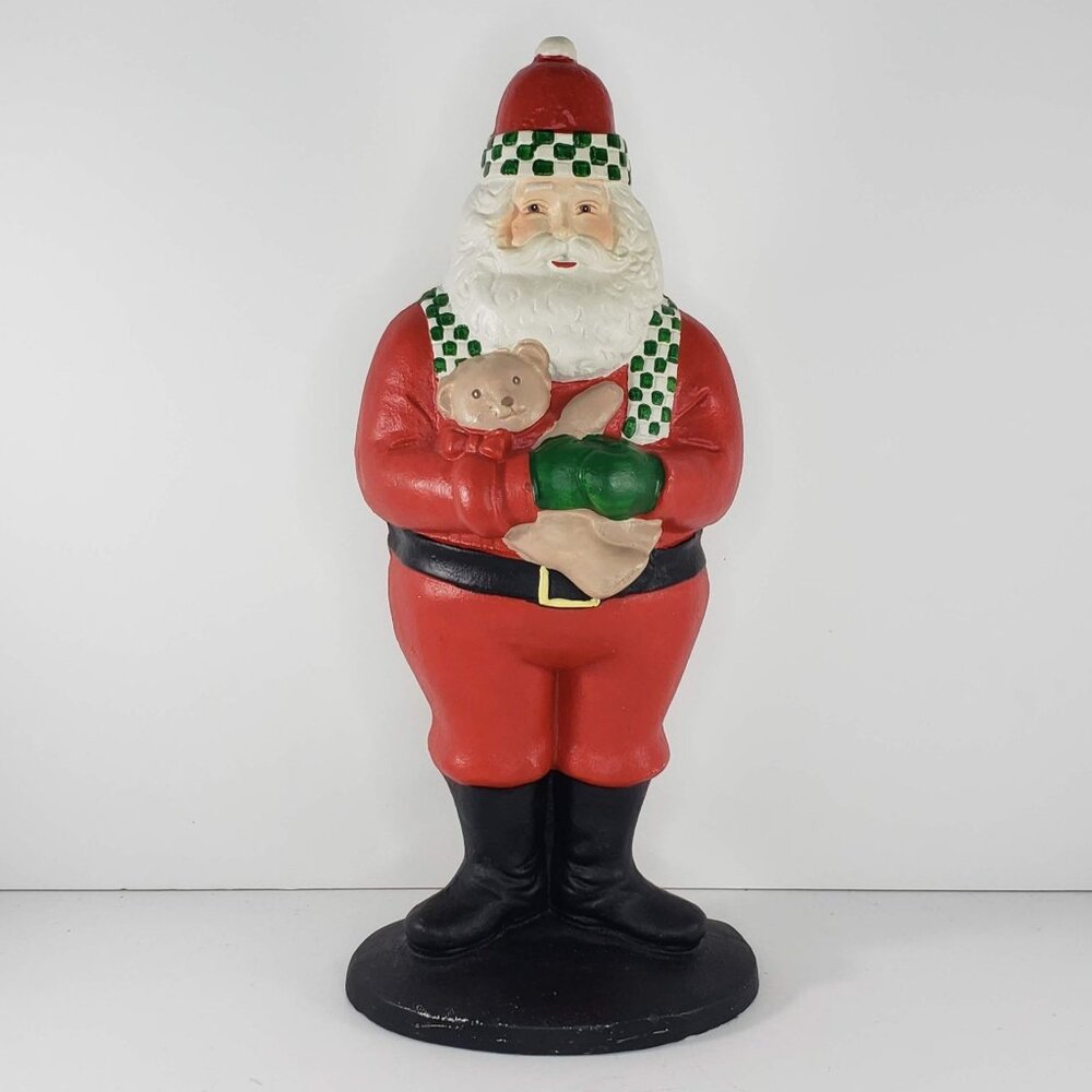 Department 56 Cast Iron Santa Claus Door Stop Teddy Bear